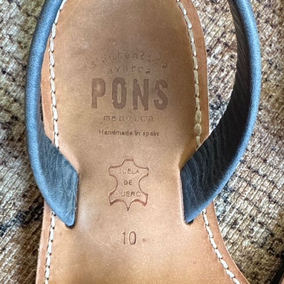 Pons Navy Leather Sandals - Picture 3 of 5